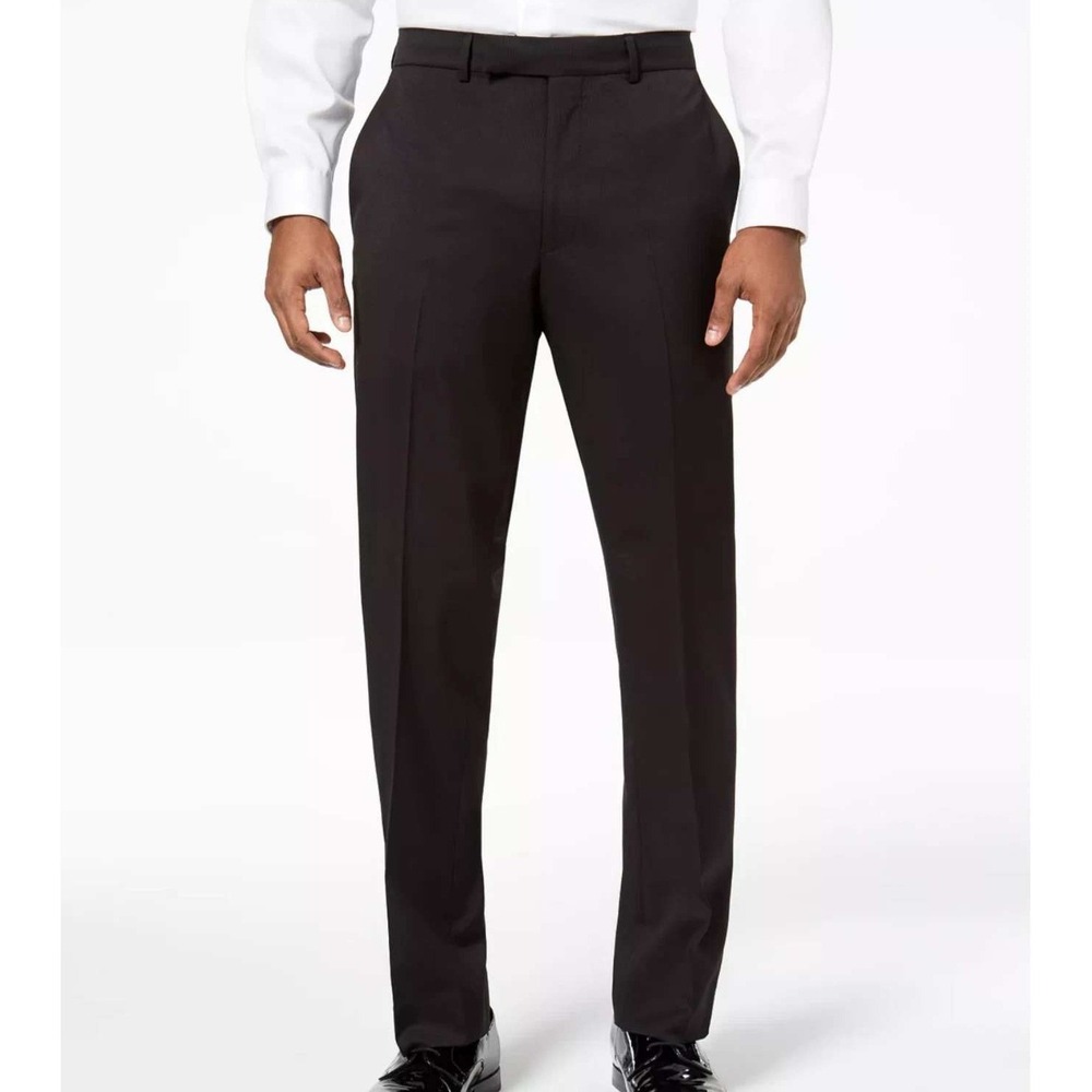 NWT Kenneth Cole Reaction Men's 40x32 Black Techni-Cole Dress Pants Poly Blend